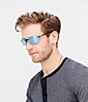 Color:Black with Blue Water Lens - Image 3 - Descend E Polarized 64mm Rectangle Sunglasses