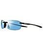Color:Black with Blue Water Lens - Image 1 - Descend E Polarized 64mm Rectangle Sunglasses