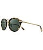 Color:Tortoise with Smoky Green Lens - Image 1 - Quinn Round Polarized 50mm Sunglasses