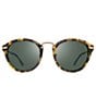 Color:Tortoise with Smoky Green Lens - Image 2 - Quinn Round Polarized 50mm Sunglasses