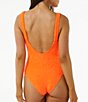 Color:Bright Orange - Image 2 - Santorini Solid Wide Strap Scoop Neck One Piece Swimsuit