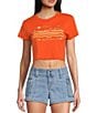Color:Orange - Image 1 - Summer Solstice Crop Baby Graphic T-Shirt
