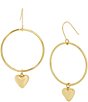 Color:Gold - Image 1 - Heart Gypsy Hoop Earrings