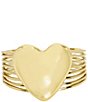 Color:Gold - Image 1 - Puffy Heart Cuff Bracelet