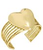 Color:Gold - Image 2 - Puffy Heart Cuff Bracelet