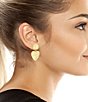 Color:Gold - Image 2 - Puffy Heart Double Drop Earrings