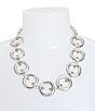 Color:Two Tone - Image 3 - Two-Tone Open Circle Collar Necklace