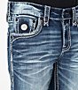 Color:Medium Blue - Image 5 - Julian Alternate Fit Straight Leg Stitched Pocket Denim Jeans