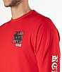 Color:Red - Image 3 - Long Sleeve Mirror Logo T-Shirt