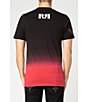 Color:Black/Red - Image 2 - Short Sleeve Logo Graduated Print T-Shirt