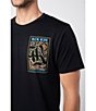 Color:Black - Image 4 - Short Sleeve Paisley Block Graphic T-Shirt
