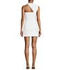 Color:Optic White - Image 2 - Lunella Crepe Asymmetrical Halter Neck Sleeveless Sheath Dress