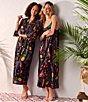 Color:Black/Multi - Image 6 - Woven Tropical Patchwork 3/4 Sleeve Maxi Robe
