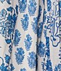 Color:Blue Omega - Image 6 - Bhopali Floral Print Split V-Neck 3/4 Sleeve Caftan Dress