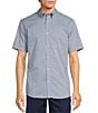 Color:Blue - Image 1 - Big & Tall TravelSmart Easy Care Short Sleeve Small Checked Sport Shirt