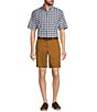 Color:Tobacco - Image 3 - Casuals Classic Fit Flat Front Washed 9#double; Chino Shorts