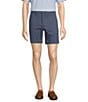 Color:Vintage Indigo - Image 1 - Casuals Flat Front Straight Fit 7#double; Inseam Washed Chino Shorts