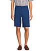 Color:Blue - Image 1 - Casuals Classic Fit Flat Front Washed 11#double; Chino Shorts