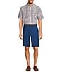Color:Blue - Image 3 - Casuals Classic Fit Flat Front Washed 11#double; Chino Shorts