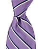 Color:Purple - Image 1 - Double Stripe 3 3/8#double; Woven Silk Tie