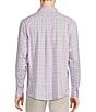 Color:Purple - Image 2 - Long Sleeve Large Plaid Twill Sport Shirt