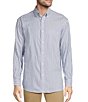 Color:Blue - Image 1 - Long Sleeve Striped Twill Sport Shirt