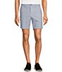 Color:Tradewinds - Image 1 - Performance Stretch Fabric Straight Fit Flat Front 7#double; Geo Printed Shorts