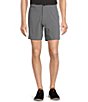 Color:Charcoal Heather - Image 1 - Performance Stretch Fabric Straight Fit Flat Front 7#double; Heathered Shorts