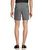 Color:Charcoal Heather - Image 2 - Performance Stretch Fabric Straight Fit Flat Front 7#double; Heathered Shorts