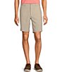 Color:Stone - Image 1 - Performance Text Print Stretch Classic Fit 9#double; Inseam Shorts