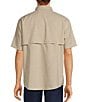 Color:Khaki Heather - Image 2 - Performance The Charter Vented Short Sleeve Solid Fishing Sport Shirt