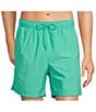 Color:Green Turquoise - Image 1 - Portside Solid 6#double; Inseam Swim Trunks