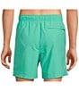 Color:Green Turquoise - Image 2 - Portside Solid 6#double; Inseam Swim Trunks