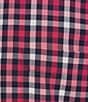 Color:Navy/Red - Image 4 - Short Sleeve Medium Plaid Poplin Sport Shirt