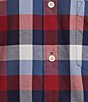 Color:Blue - Image 4 - Short Sleeve Oxford Buffalo Plaid Sport Shirt
