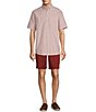Color:Red - Image 3 - Short Sleeve Oxford Small Stripe Sport Shirt