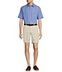 Color:Medium Blue - Image 3 - Short Sleeve Solid Polynosic Jacquard Sport Shirt