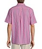 Color:Pink - Image 2 - Short Sleeve Stripe Dobby Sport Shirt