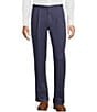 Color:Dark Denim - Image 1 - TravelSmart Classic Fit Pleated Non-Iron Chino Pants