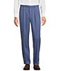 Color:Indigo Heather - Image 1 - TravelSmart Classic Fit Pleated Non-Iron Twill Pants