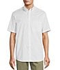Color:White - Image 1 - TravelSmart Short Sleeve Dot Print Poplin Sport Shirt