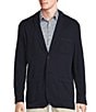 Color:Navy - Image 1 - The Everyday Collection Long Sleeve Solid Garment Dyed Lapel Collar Blazer