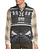 Color:Black/Grey - Image 1 - The Lodge Collection Southwest Print Reversible Vest