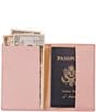 Color:Light Pink - Image 1 - Leather Foil-Stamped RFID Blocking Passport Jacket