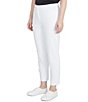 Color:White - Image 4 - Stretch Cotton 3-D Floral Hem Detail Ankle Pants