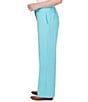Color:Aruba Multi - Image 4 - Petite Size Elastic Back Waist Straight Leg Pants