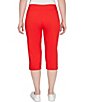 Color:Tomato - Image 2 - Petite Size Stretch Woven Pull-On Tech Clamdigger Pants