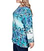 Color:Multi - Image 3 - Plus Size Eyelash Floral Print Ballet Neck Sweater Top