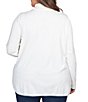 Color:Ivory - Image 2 - Plus Size Lightweight Jersey Knit Turtleneck Sweater