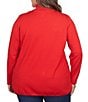 Color:Lisptick - Image 2 - Plus Size Lightweight Jersey Knit Turtleneck Sweater